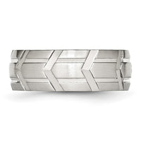 Stainless Steel Brushed and Polished 8mm Grooved Band