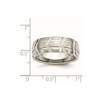 Stainless Steel Brushed and Polished 8mm Grooved Band