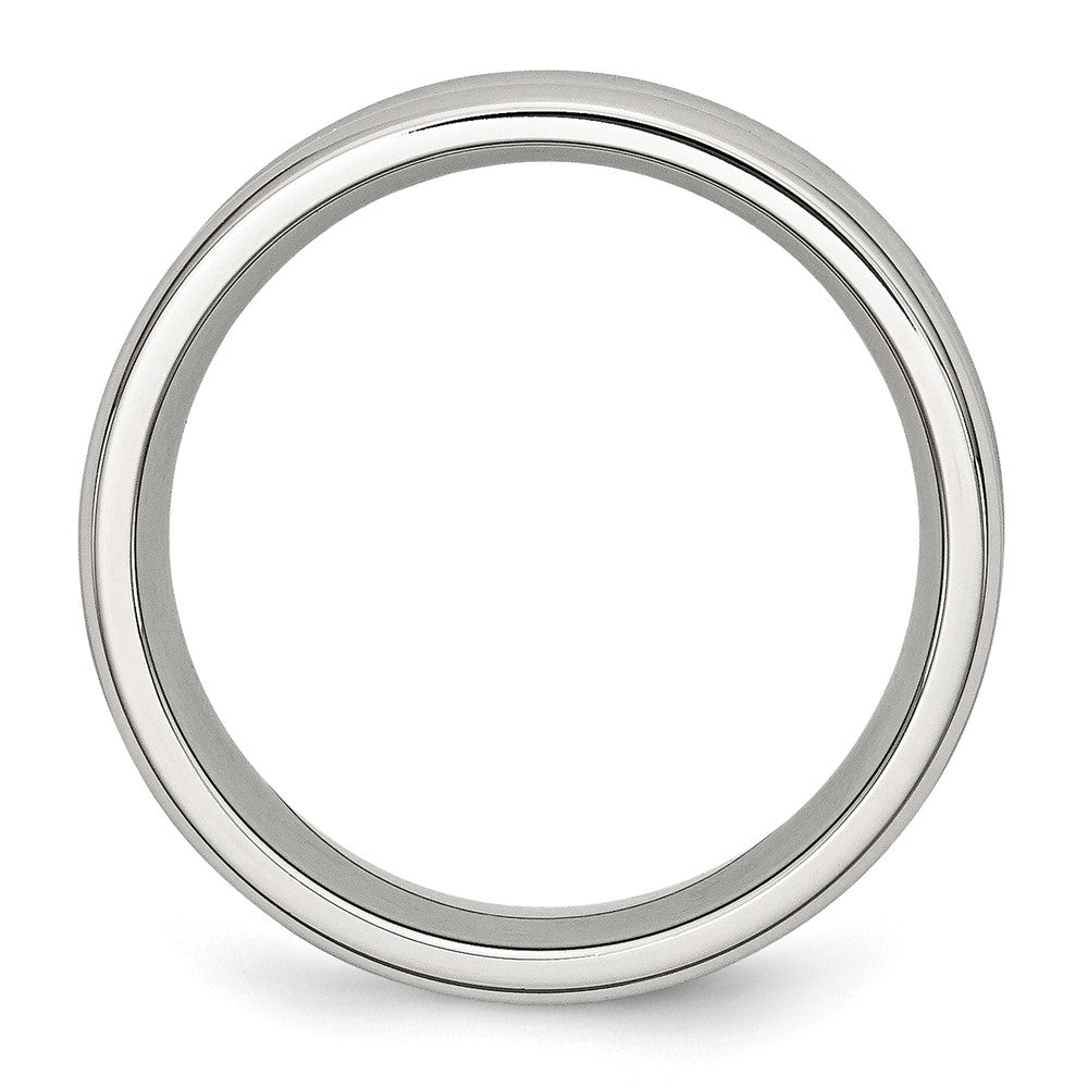 Stainless Steel Polished w/ Black Carbon Fiber Inlay 8mm Band