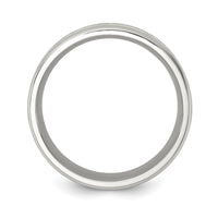 Stainless Steel Polished with Imitation Classic Opal Inlay 8mm Band