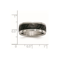 Stainless Steel Polished Black IP-plated 8mm Grooved Band