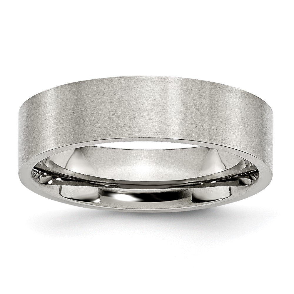 Stainless Steel Brushed 6mm Flat Band