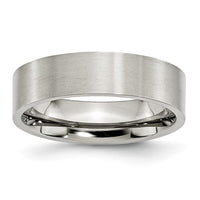 Stainless Steel Brushed 6mm Flat Band