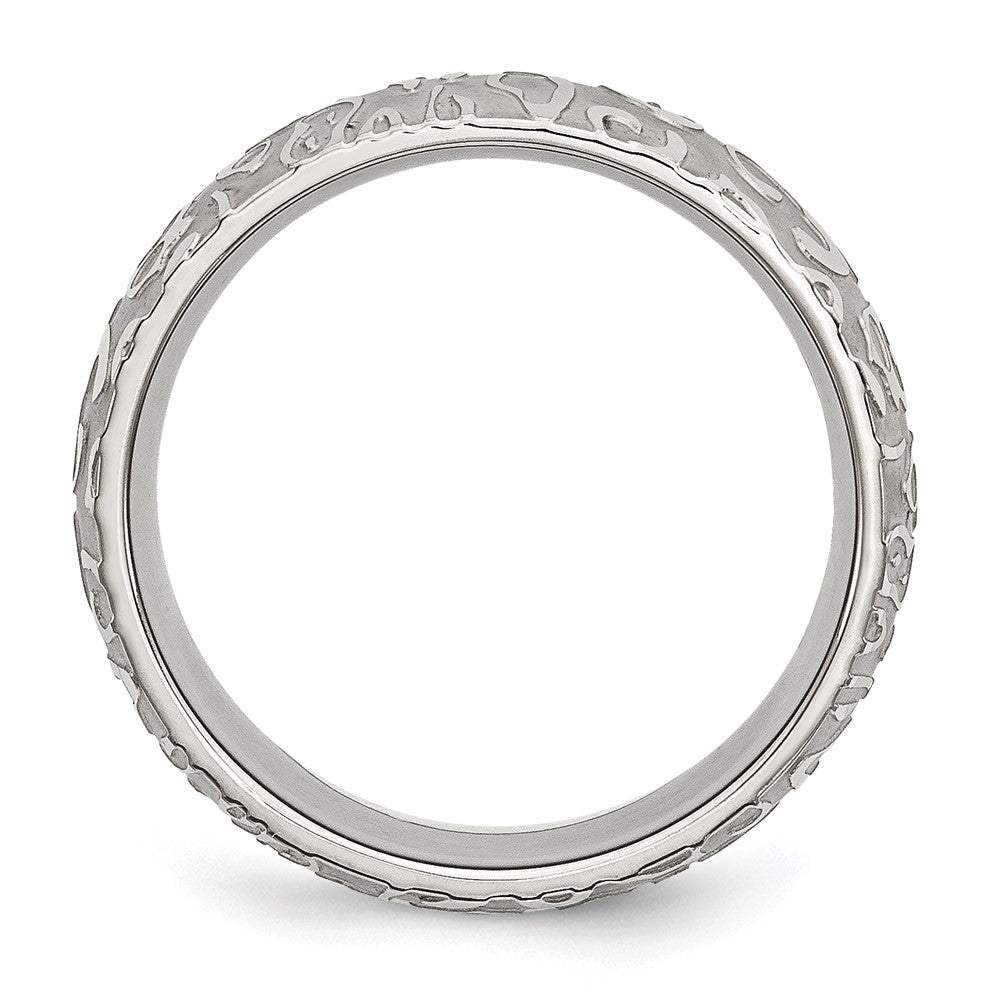 Stainless Steel Brushed & Polished Textured 8mm Band