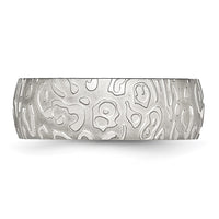 Stainless Steel Brushed & Polished Textured 8mm Band