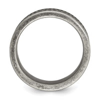 Stainless Steel Antiqued Gun Metal IP-plated Beaded 10mm Flat Band