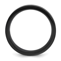 Stainless Steel Brushed and Polished Black IP-plated 8mm Band