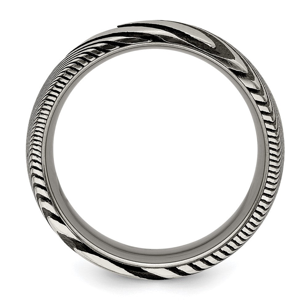 Damascus Steel Polished 8mm Band