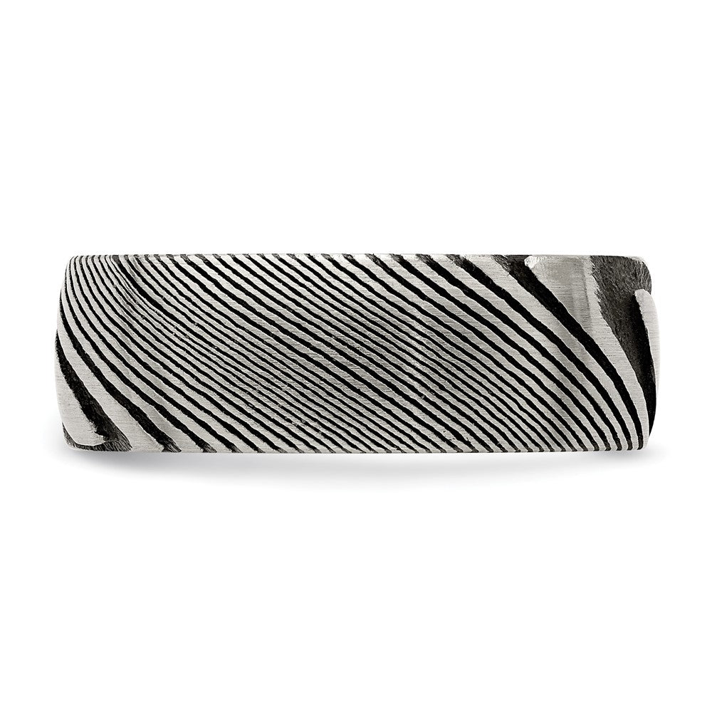Damascus Steel Polished 8mm Band