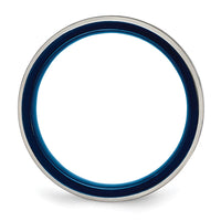 Stainless Steel Polished Blue IP-plated 5mm Band