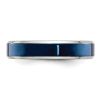 Stainless Steel Polished Blue IP-plated 5mm Band