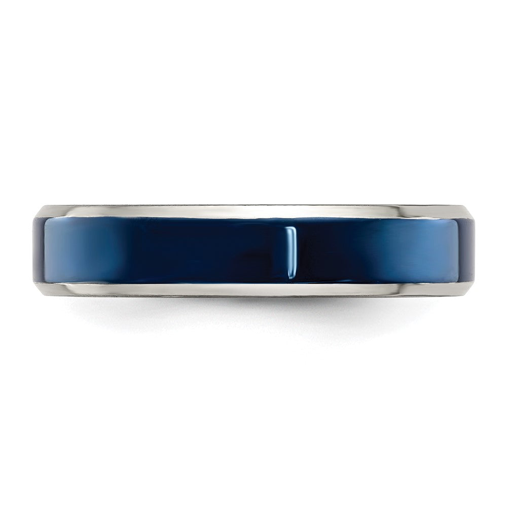 Stainless Steel Polished Blue IP-plated 5mm Band