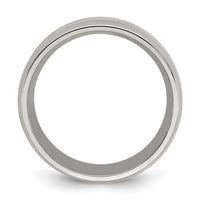 Stainless Steel Polished Glitter Paper Inlay Center 8mm Band