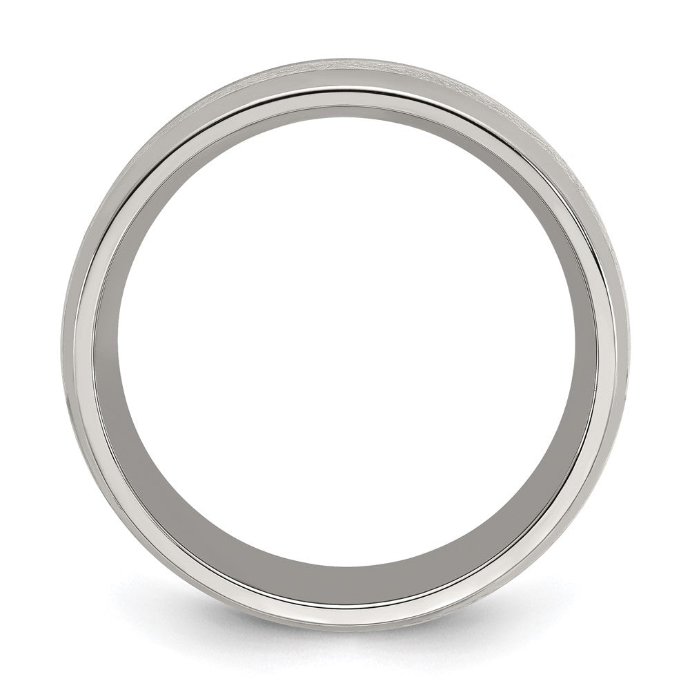 Stainless Steel Polished Glitter Paper Inlay Center 8mm Band
