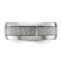 Stainless Steel Polished Glitter Paper Inlay Center 8mm Band