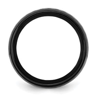 Stainless Steel Polished Black IP-plated with Carbon Fiber Inlay 8mm Band