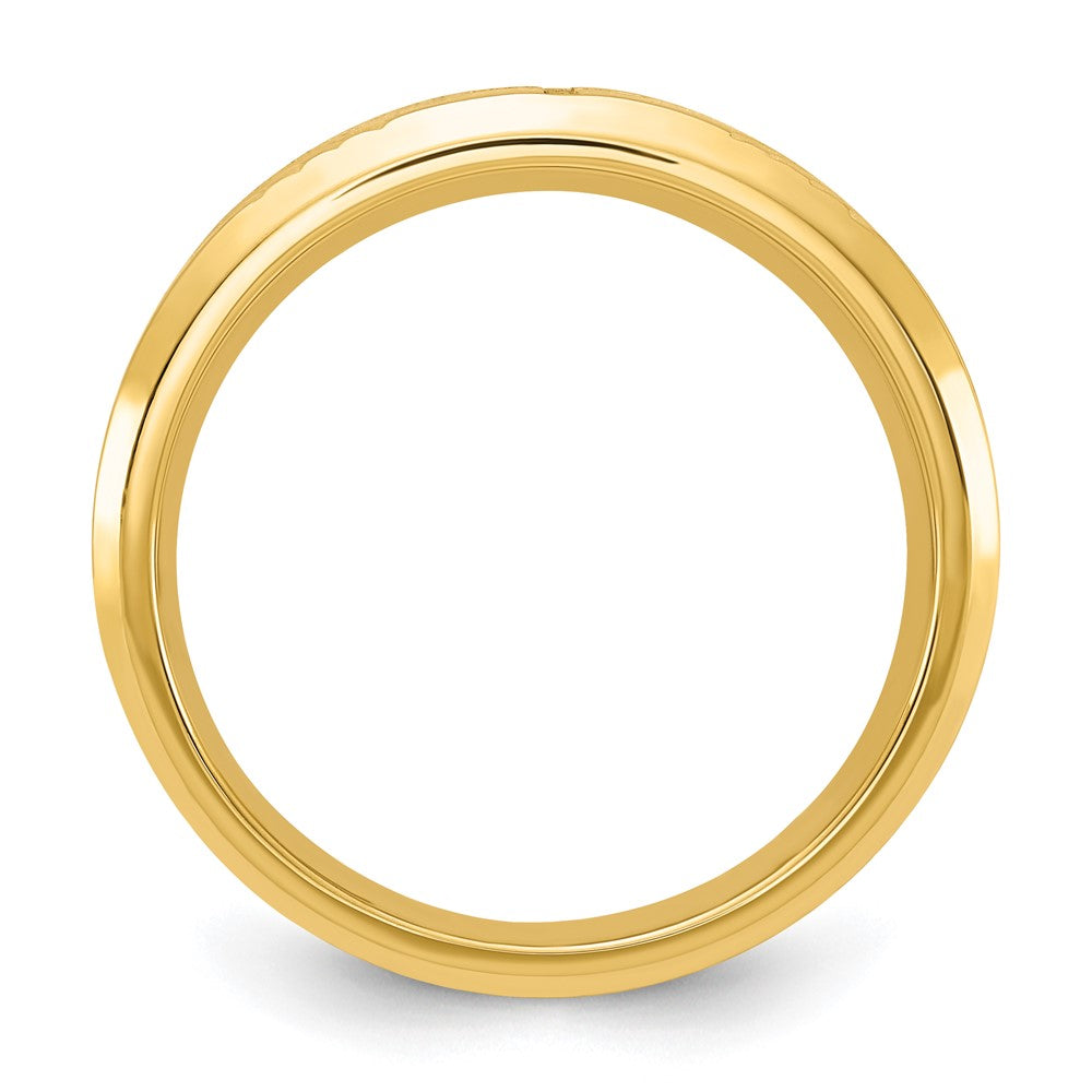Stainless Steel Brushed & Polished Yellow IP D/C Cross 8mm Tapered Band