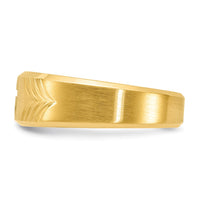 Stainless Steel Brushed & Polished Yellow IP D/C Cross 8mm Tapered Band
