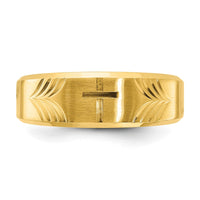 Stainless Steel Brushed & Polished Yellow IP D/C Cross 8mm Tapered Band