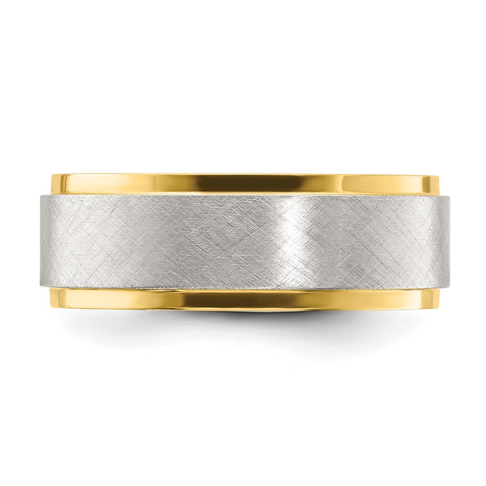 Stainless Steel Polished Yellow IP-plated w/Brushed Center 8mm Band