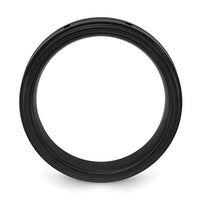 Stainless Steel Polished w/Brushed Center Black & Blue IP 8mm Band