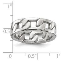 Stainless Steel Polished Chain Style 7mm Band