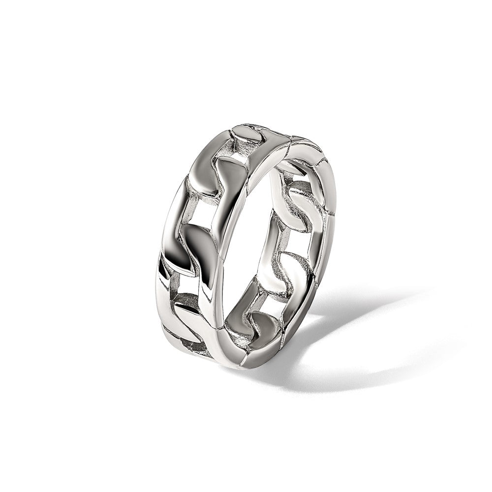 Stainless Steel Polished Chain Style 7mm Band