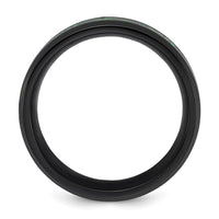 Stainless Steel Polished Black IP Dragon Design Green Glow in the Dark Enam