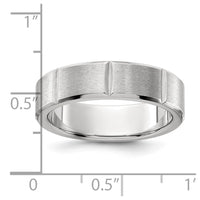 Stainless Steel Brushed and Polished Grooved 6mm Band