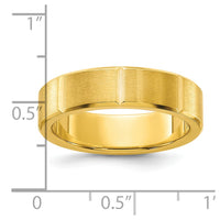 Stainless Steel Brushed and Polished Yellow IP-plated Grooved 6mm Band