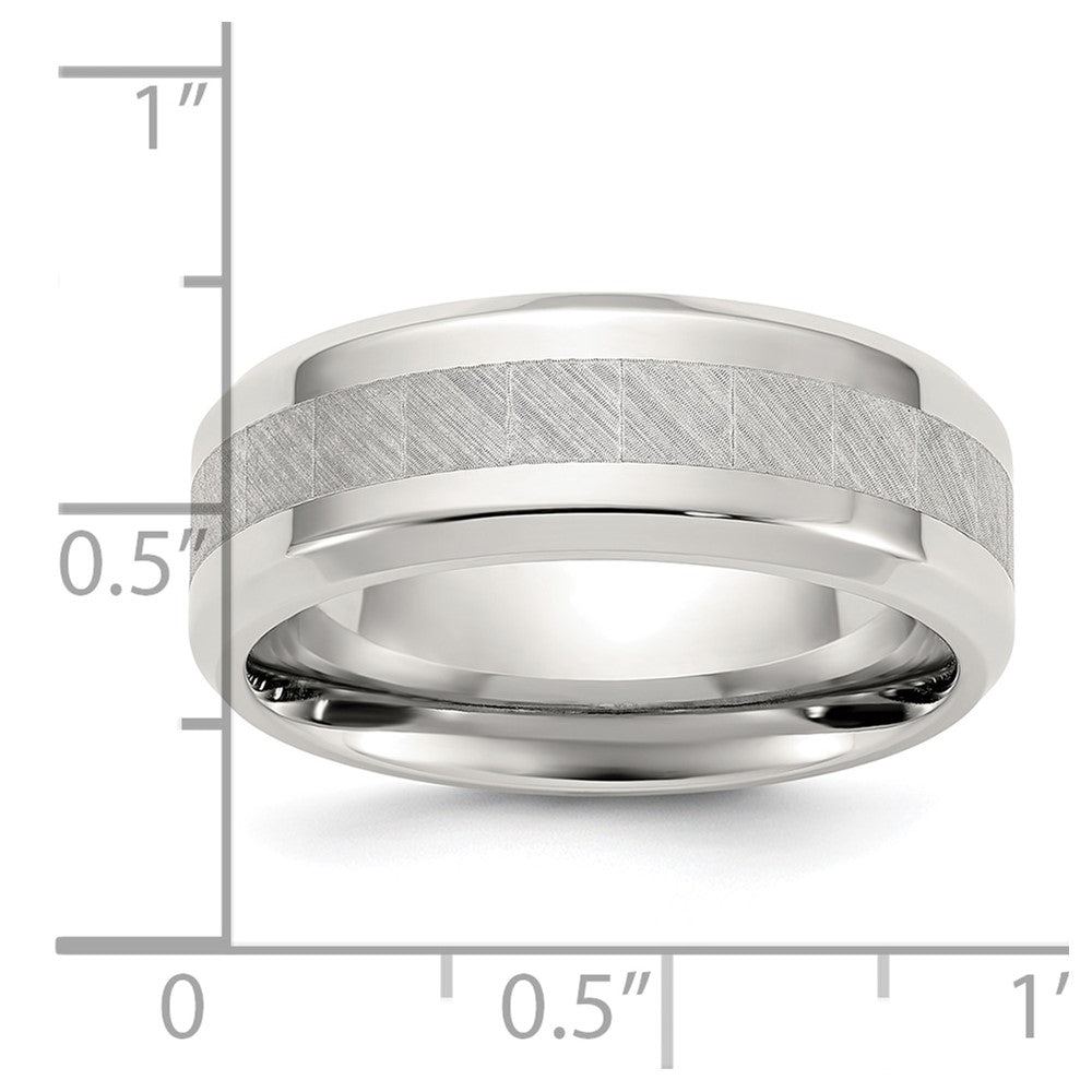 Stainless Steel Polished Brushed Center 8mm Band
