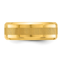 Stainless Steel Polished Yellow IP-plated Brushed Center 8mm Band