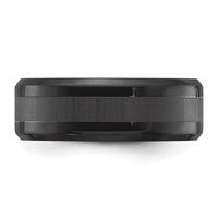 Stainless Steel Polished Black IP-plated Brushed Center 8mm Band