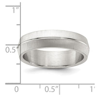 Stainless Steel Polished and Textured 6mm Band