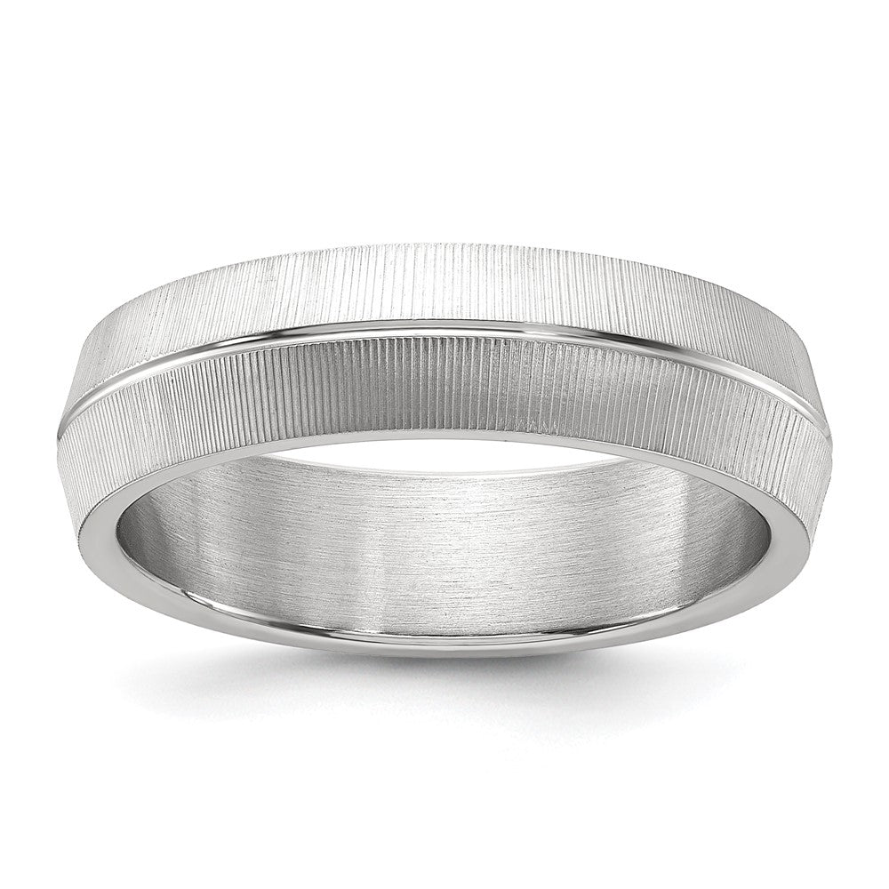 Stainless Steel Polished and Textured 6mm Band