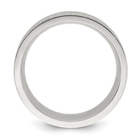 Stainless Steel Polished Laser-cut Grooved 8mm Band
