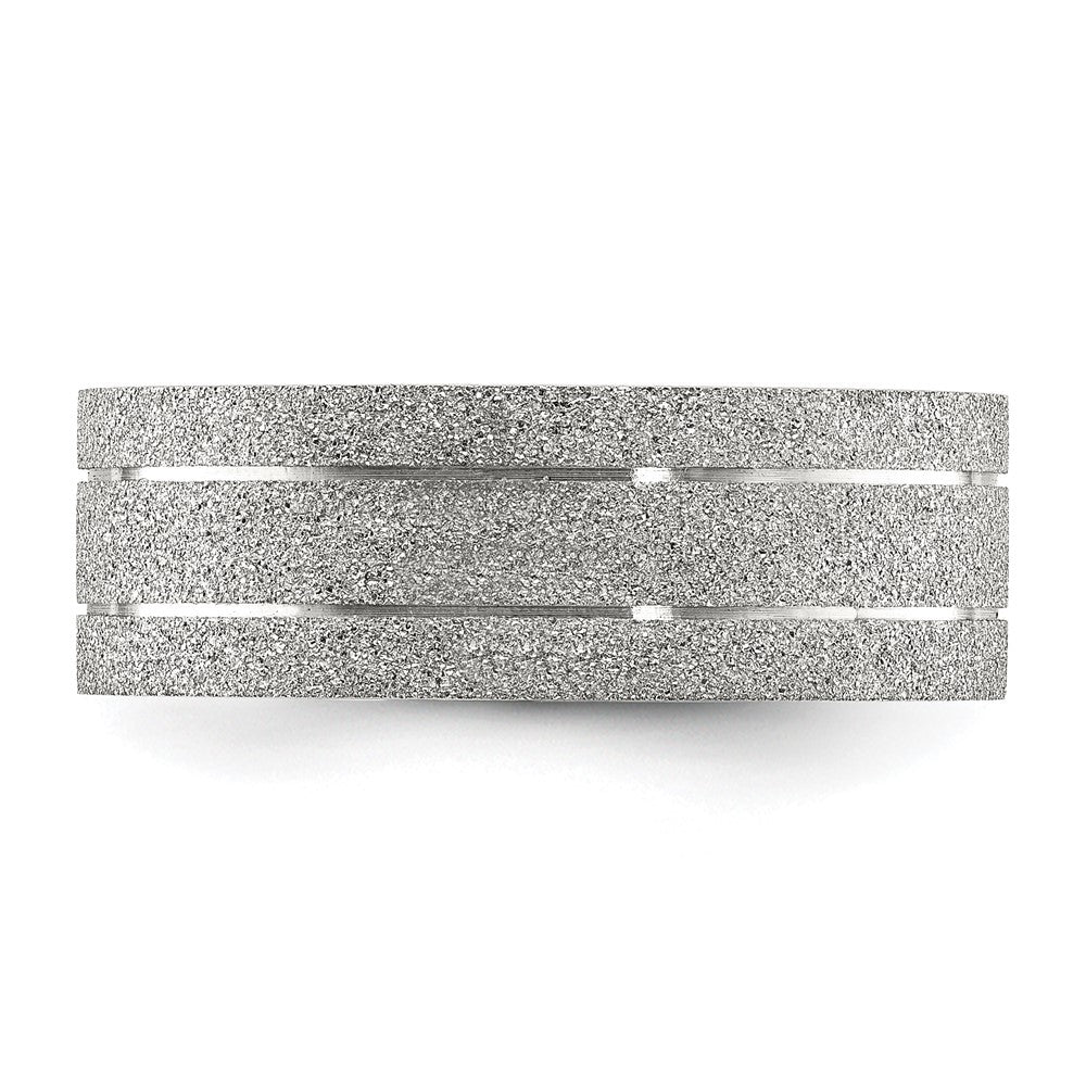 Stainless Steel Polished Laser-cut Grooved 8mm Band