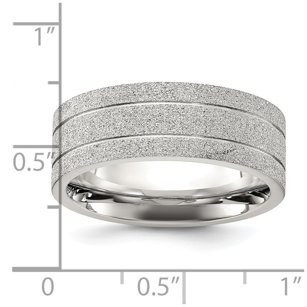 Stainless Steel Polished Laser-cut Grooved 8mm Band