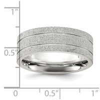 Stainless Steel Polished Laser-cut Grooved 8mm Band