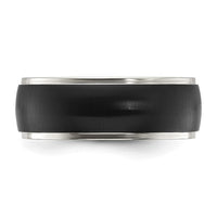 Stainless Steel Polished with Brushed Black IP-plated Center 8mm Band