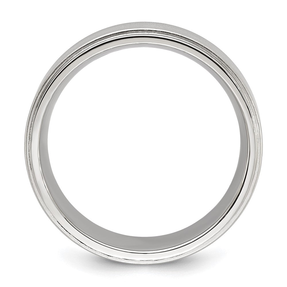 Stainless Steel Polished with Brushed Center 8mm Band
