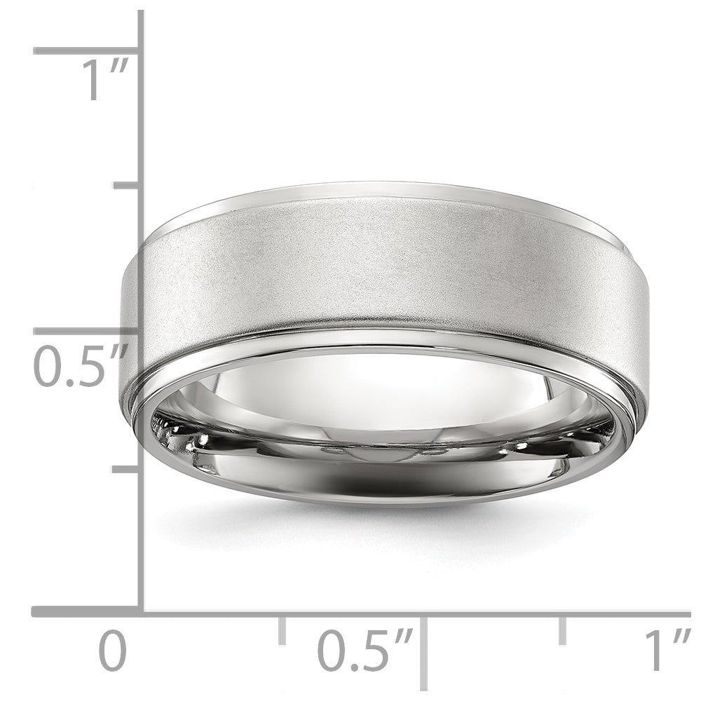 Stainless Steel Polished with Brushed Center 8mm Band