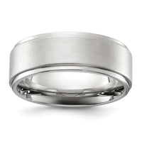 Stainless Steel Polished with Brushed Center 8mm Band