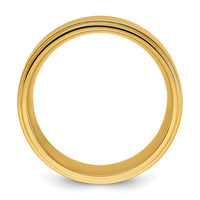 Stainless Steel Polished Yellow IP-plated Brushed Center 8mm Band