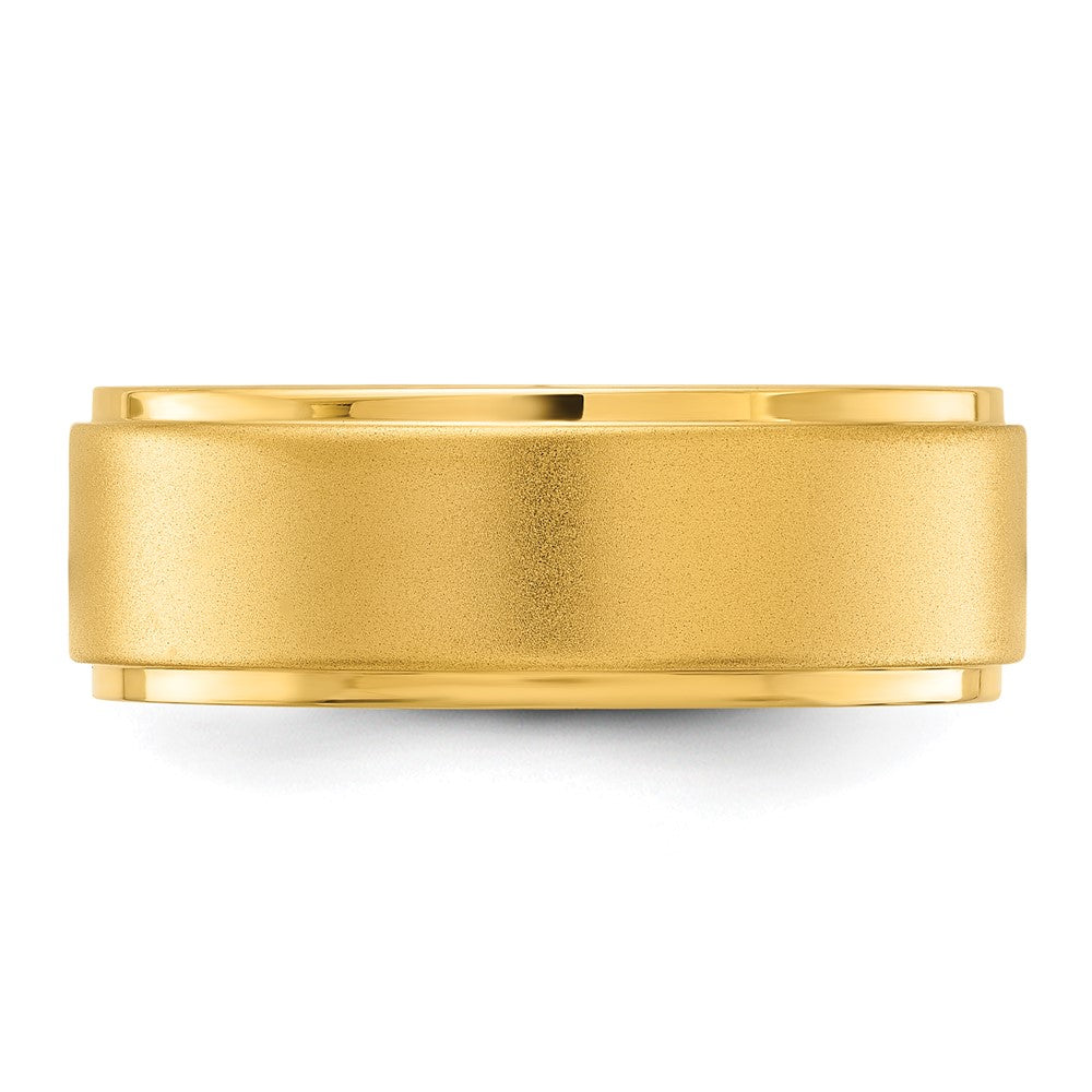 Stainless Steel Polished Yellow IP-plated Brushed Center 8mm Band