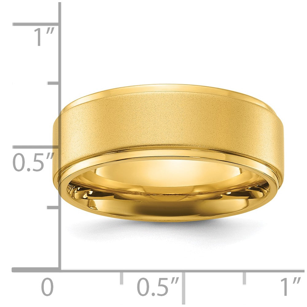 Stainless Steel Polished Yellow IP-plated Brushed Center 8mm Band