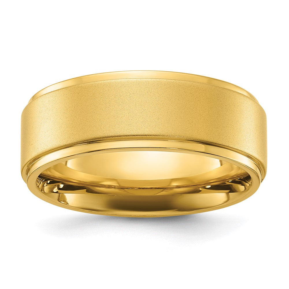 Stainless Steel Polished Yellow IP-plated Brushed Center 8mm Band