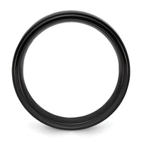 Stainless Steel Polished Black IP-plated Brushed Center 8mm Band