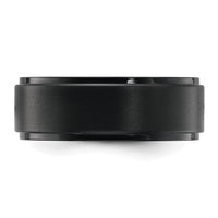 Stainless Steel Polished Black IP-plated Brushed Center 8mm Band