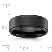 Stainless Steel Polished Black IP-plated Brushed Center 8mm Band